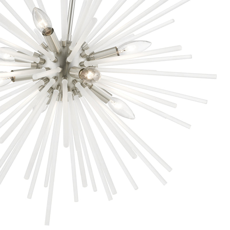 Livex Lighting 48826-91 Eight Light Chandelier, Brushed Nickel