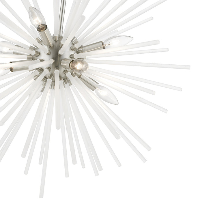 Livex Lighting 48826-91 Eight Light Chandelier, Brushed Nickel