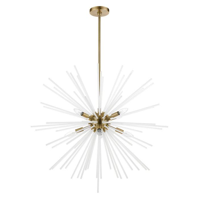 Livex Lighting 48828-01 Eight Light Foyer Chandelier, Antique Brass