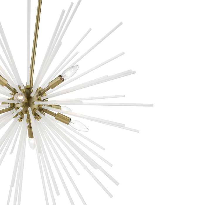 Livex Lighting 48828-01 Eight Light Foyer Chandelier, Antique Brass