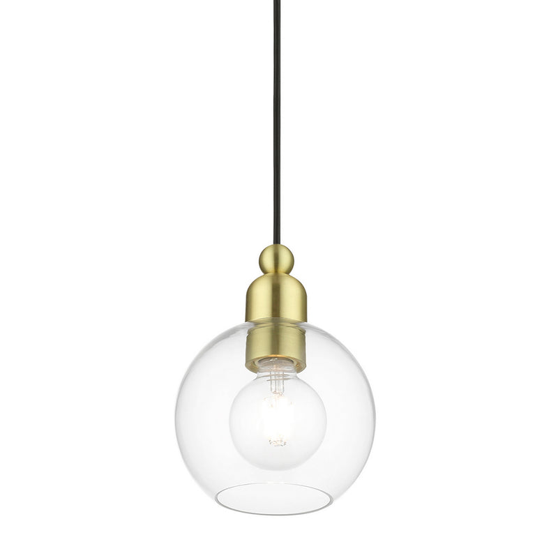 Livex Lighting 48971-12 One Light Mini Pendant, Satin Brass