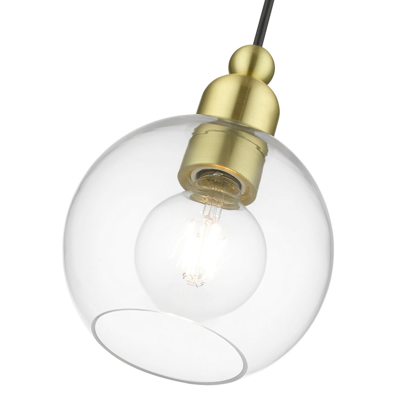 Livex Lighting 48971-12 One Light Mini Pendant, Satin Brass