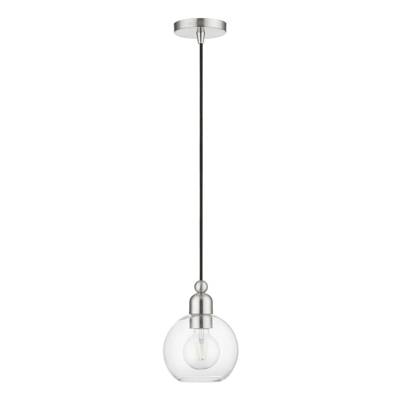 Livex Lighting 48971-91 One Light Mini Pendant, Brushed Nickel