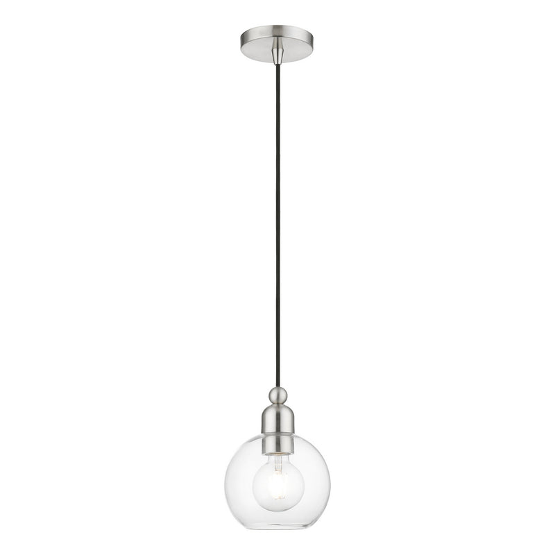 Livex Lighting 48971-91 One Light Mini Pendant, Brushed Nickel