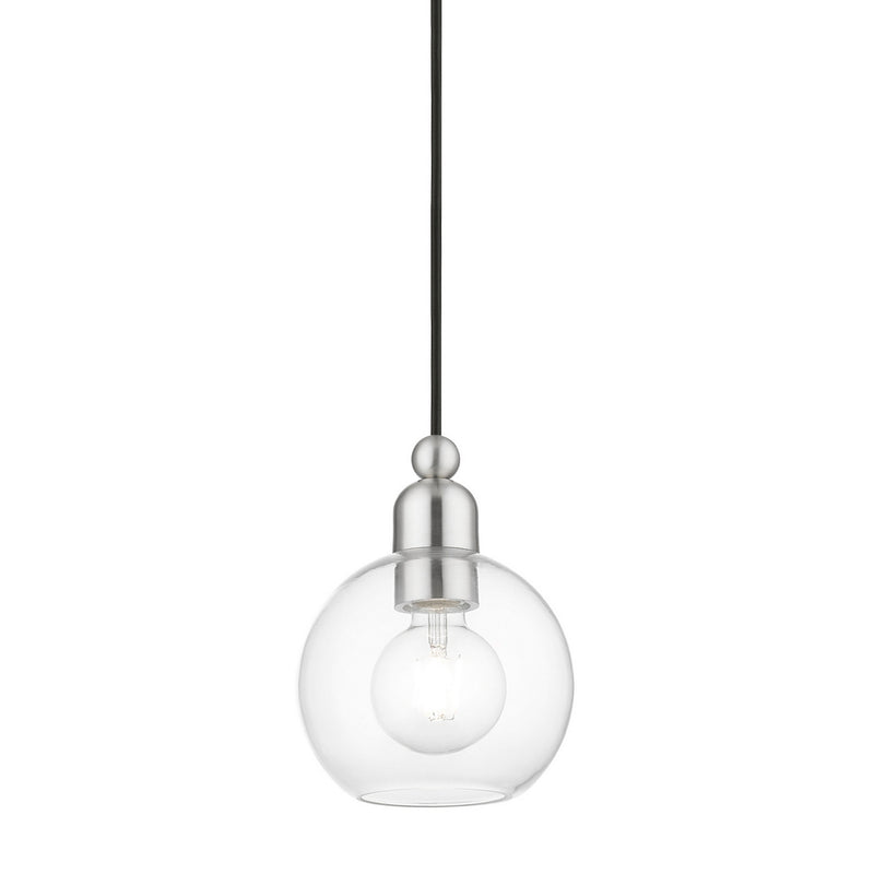 Livex Lighting 48971-91 One Light Mini Pendant, Brushed Nickel