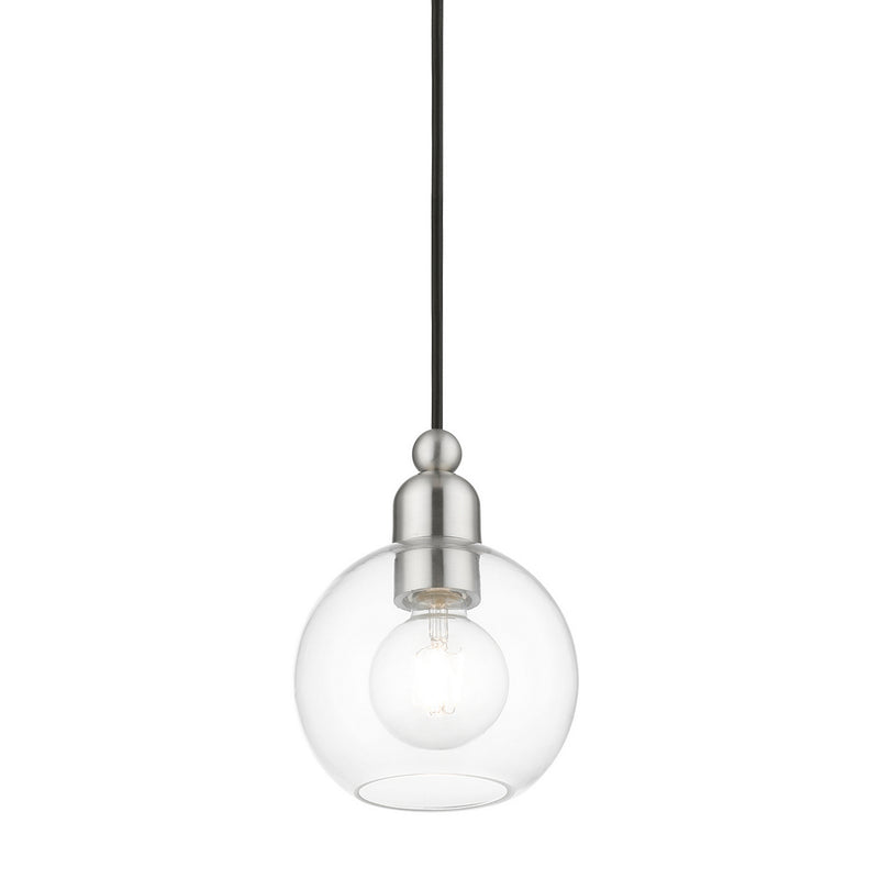 Livex Lighting 48971-91 One Light Mini Pendant, Brushed Nickel