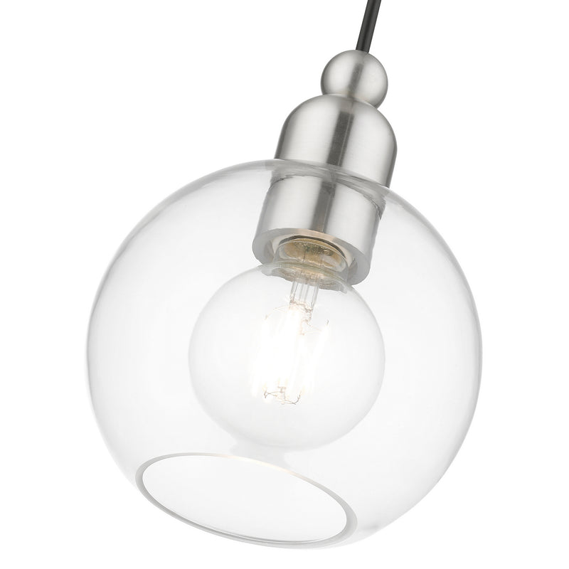 Livex Lighting 48971-91 One Light Mini Pendant, Brushed Nickel