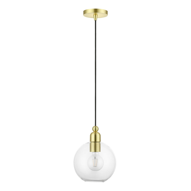 Livex Lighting 48972-12 One Light Pendant, Satin Brass