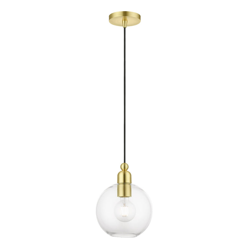 Livex Lighting 48972-12 One Light Pendant, Satin Brass