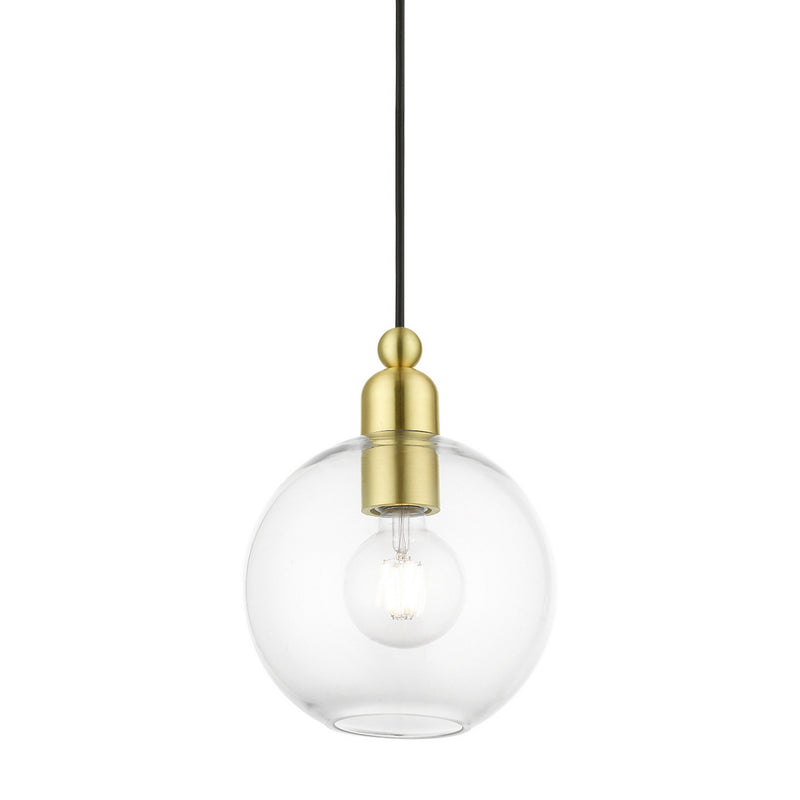 Livex Lighting 48972-12 One Light Pendant, Satin Brass