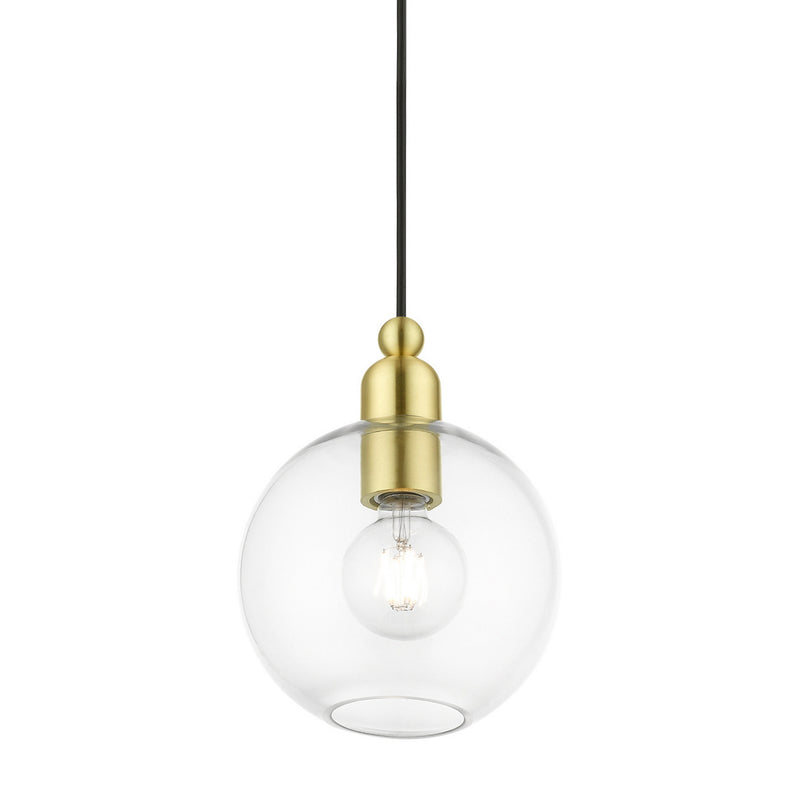 Livex Lighting 48972-12 One Light Pendant, Satin Brass