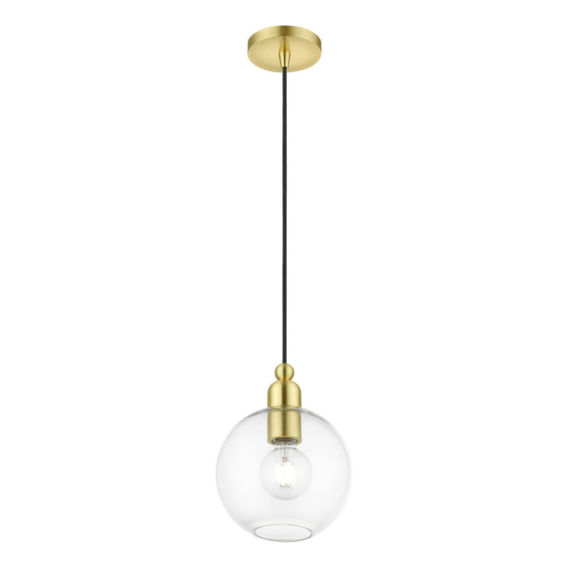 Livex Lighting 48972-12 One Light Pendant, Satin Brass