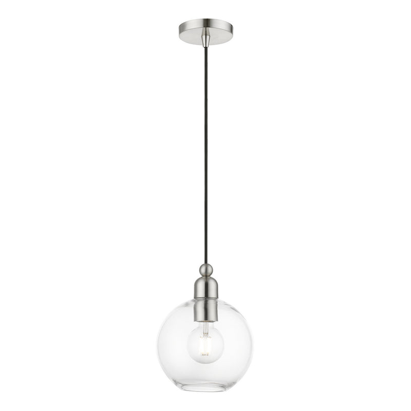 Livex Lighting 48972-91 One Light Pendant, Brushed Nickel