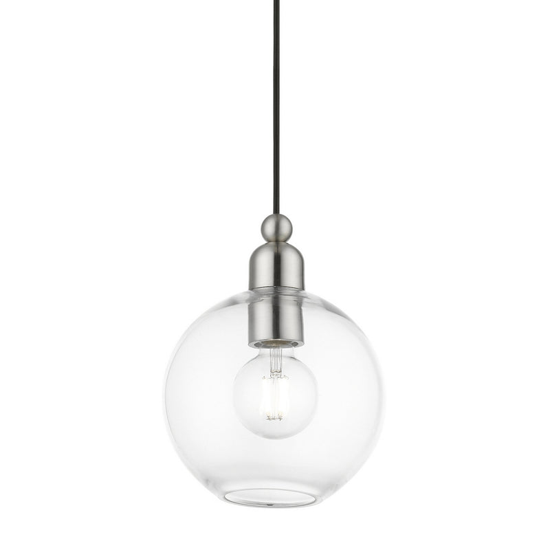 Livex Lighting 48972-91 One Light Pendant, Brushed Nickel