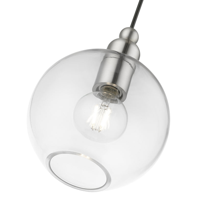 Livex Lighting 48972-91 One Light Pendant, Brushed Nickel