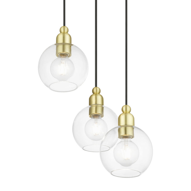 Livex Lighting 48973-12 Three Light Pendant, Satin Brass