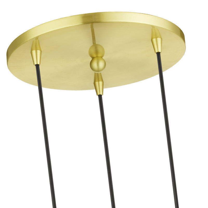 Livex Lighting 48973-12 Three Light Pendant, Satin Brass