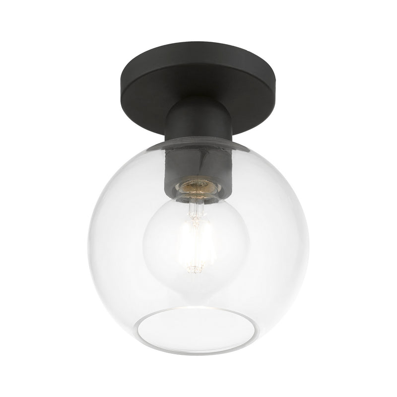 Livex Lighting 48977-04 One Light Semi-Flush Mount, Black