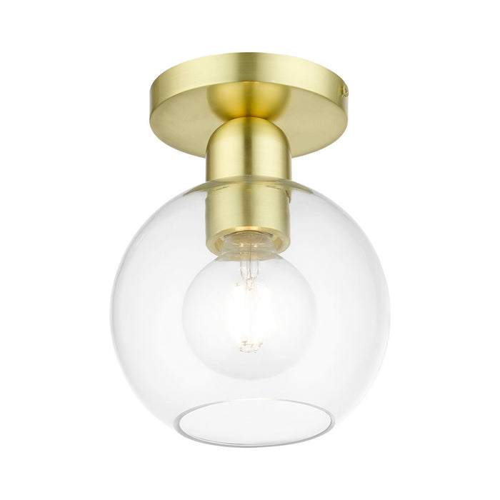 Livex Lighting 48977-12 One Light Semi-Flush Mount, Satin Brass