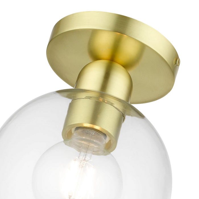 Livex Lighting 48977-12 One Light Semi-Flush Mount, Satin Brass