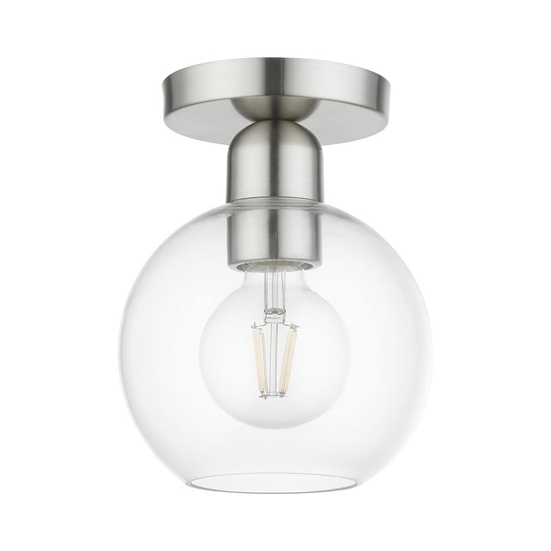 Livex Lighting 48977-91 One Light Semi-Flush Mount, Brushed Nickel
