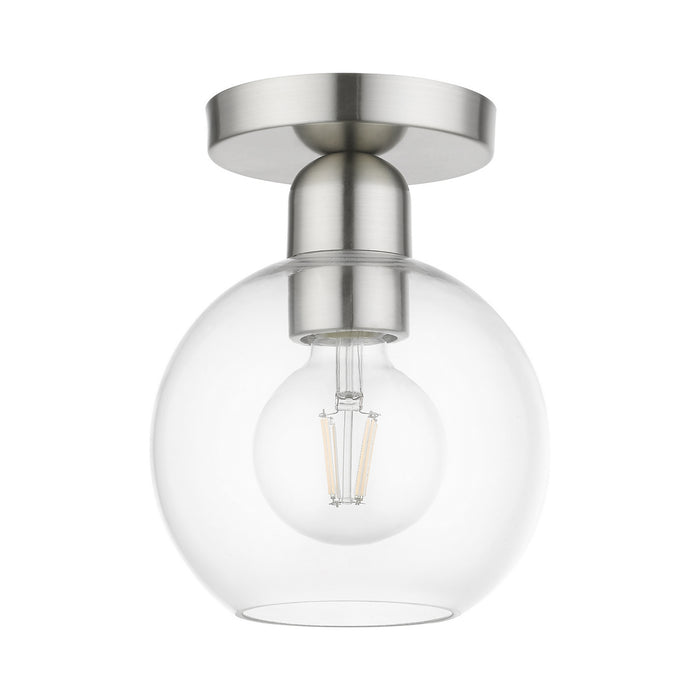 Livex Lighting 48977-91 One Light Semi-Flush Mount, Brushed Nickel