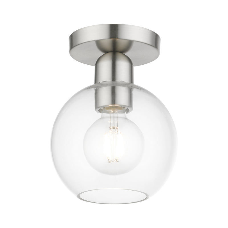 Livex Lighting 48977-91 One Light Semi-Flush Mount, Brushed Nickel