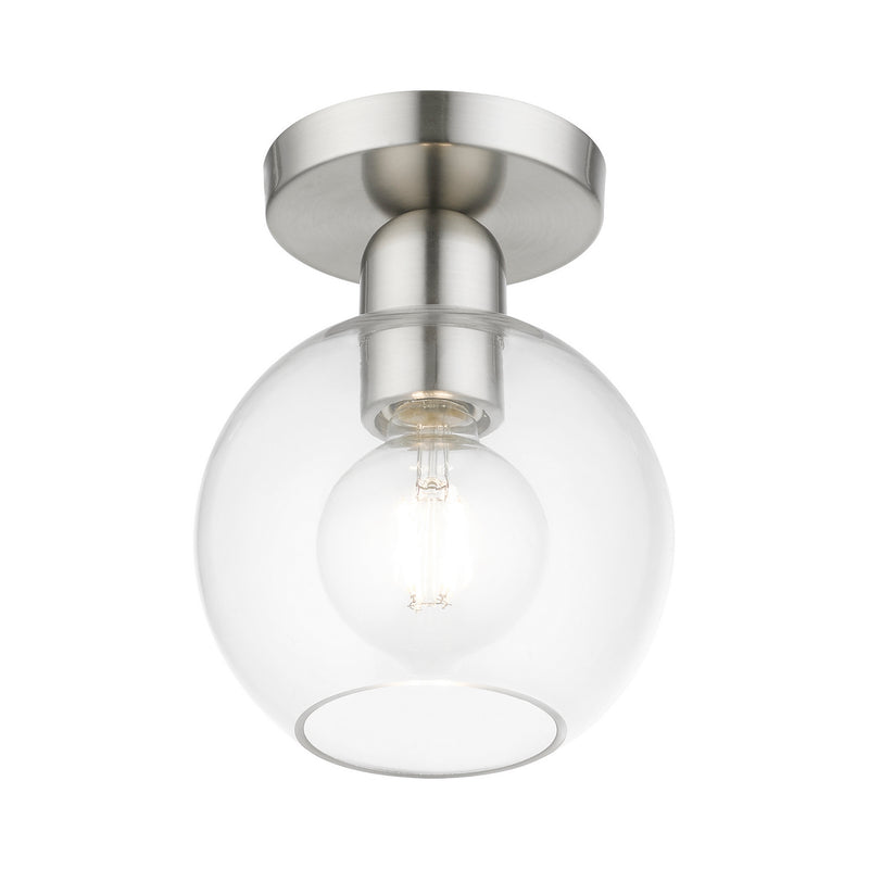 Livex Lighting 48977-91 One Light Semi-Flush Mount, Brushed Nickel