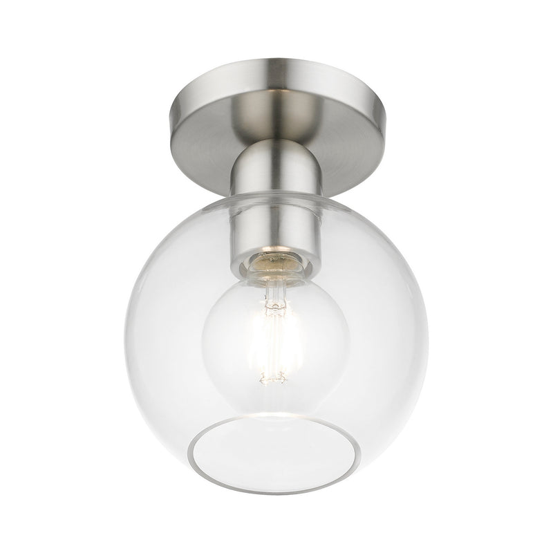 Livex Lighting 48977-91 One Light Semi-Flush Mount, Brushed Nickel