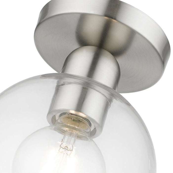 Livex Lighting 48977-91 One Light Semi-Flush Mount, Brushed Nickel