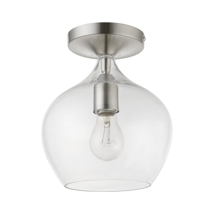 Livex Lighting 49087-91 One Light Semi-Flush Mount, Brushed Nickel