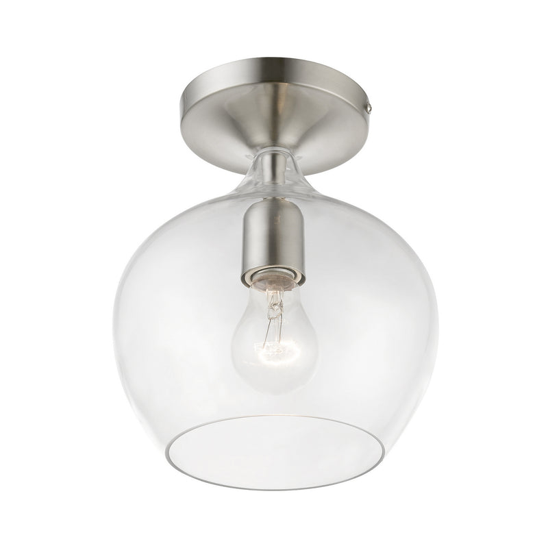Livex Lighting 49087-91 One Light Semi-Flush Mount, Brushed Nickel