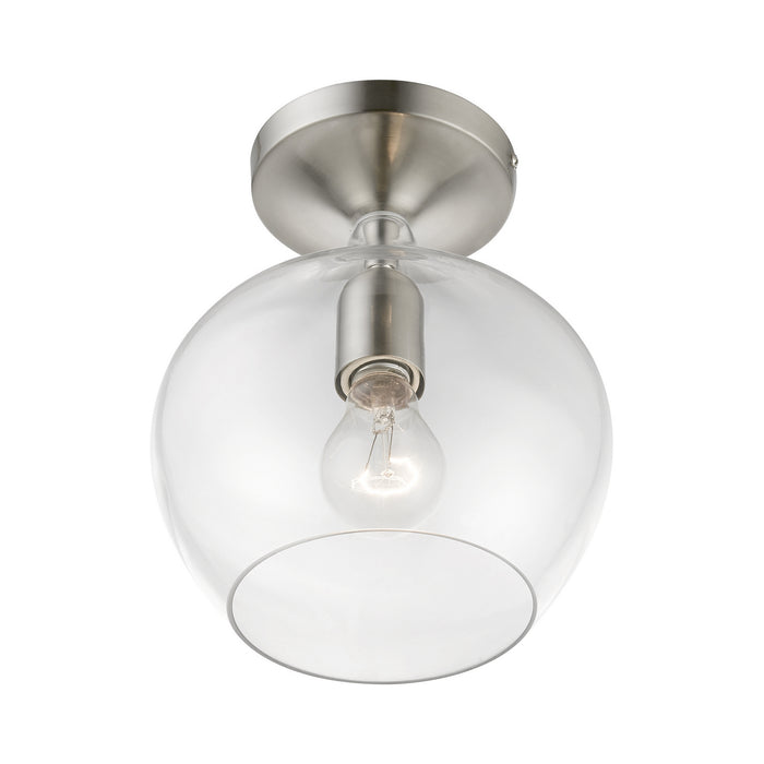 Livex Lighting 49087-91 One Light Semi-Flush Mount, Brushed Nickel
