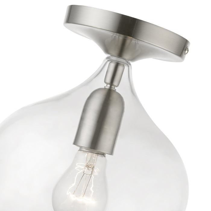 Livex Lighting 49087-91 One Light Semi-Flush Mount, Brushed Nickel