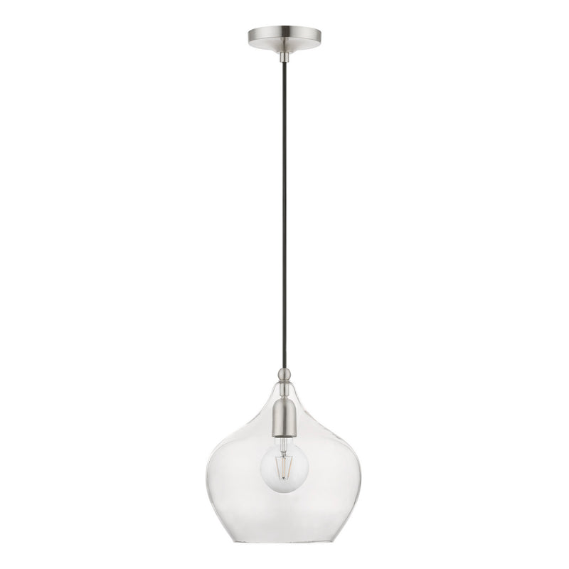 Livex Lighting 49093-91 One Light Pendant, Brushed Nickel
