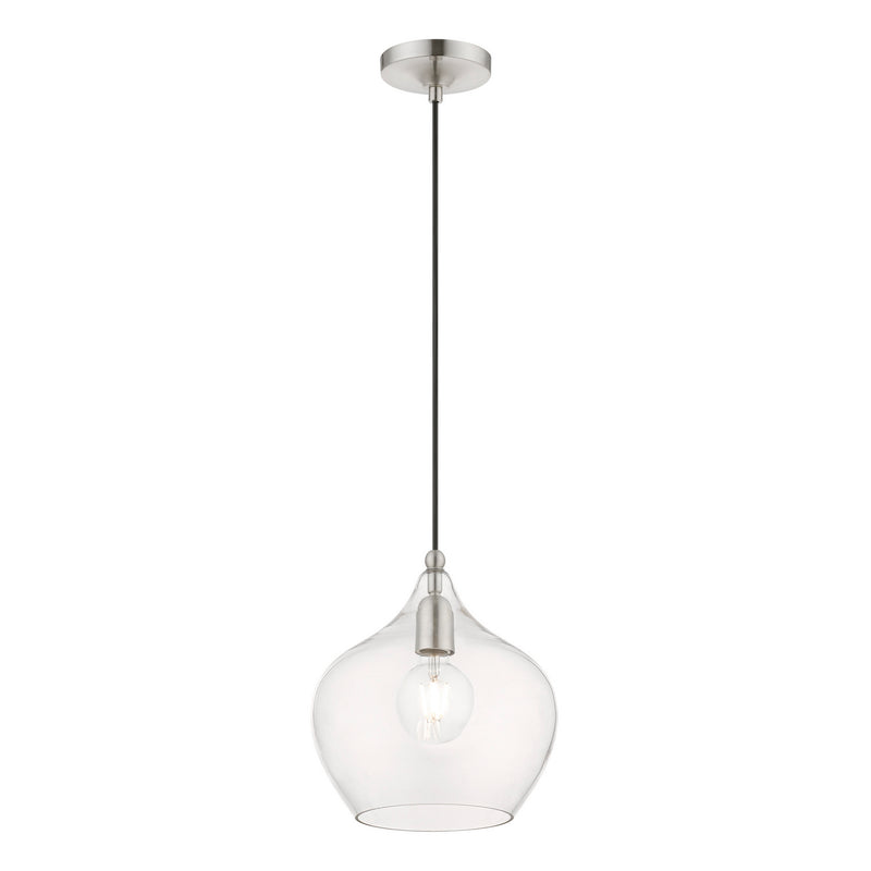 Livex Lighting 49093-91 One Light Pendant, Brushed Nickel