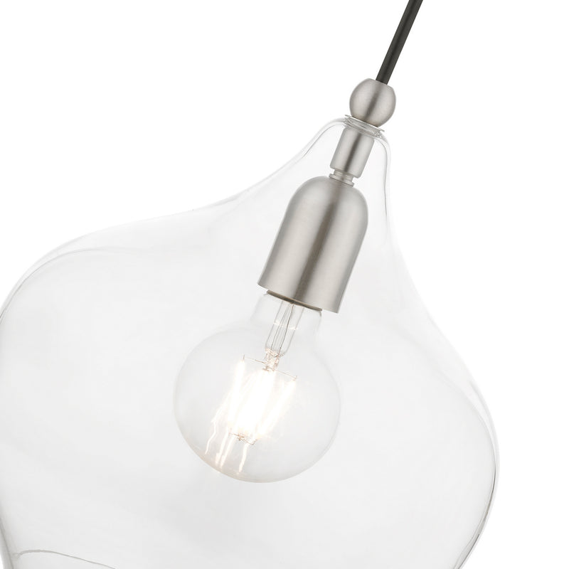 Livex Lighting 49093-91 One Light Pendant, Brushed Nickel