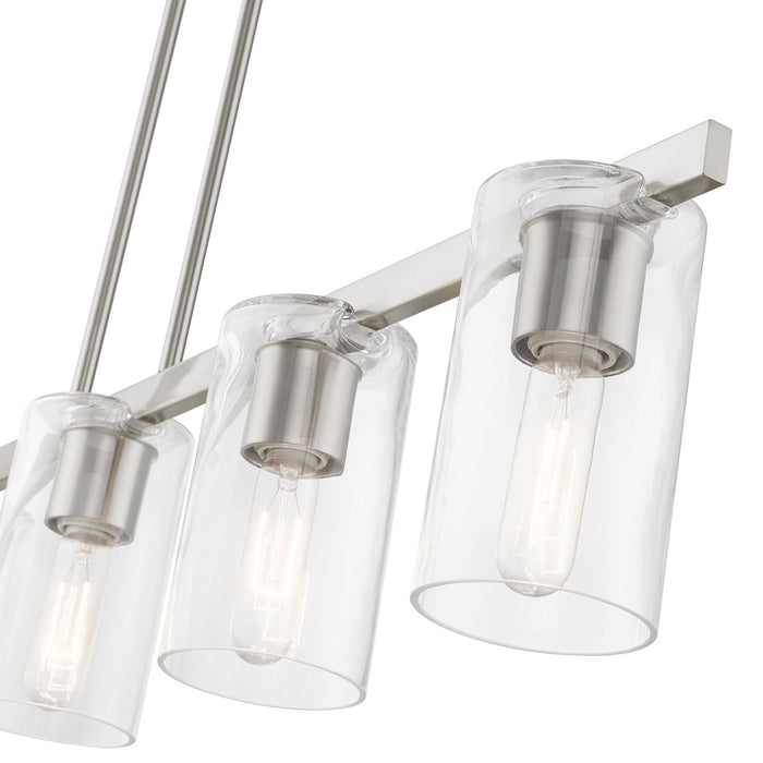 Livex Lighting 49275-91 Five Light Linear Chandelier, Brushed Nickel