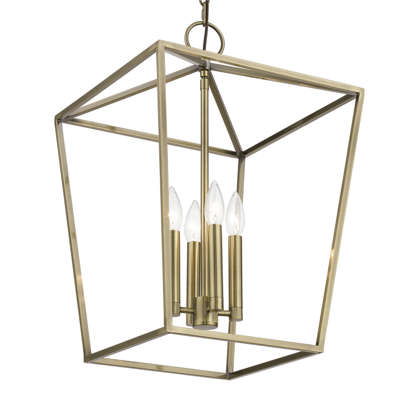 Livex Lighting 49434-01 Four Light Chandelier, Antique Brass