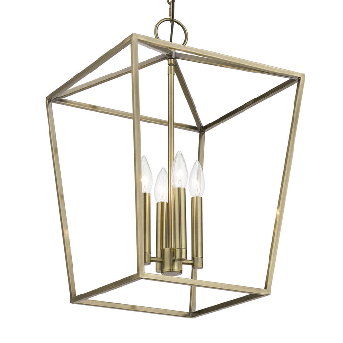 Livex Lighting 49434-01 Four Light Chandelier, Antique Brass