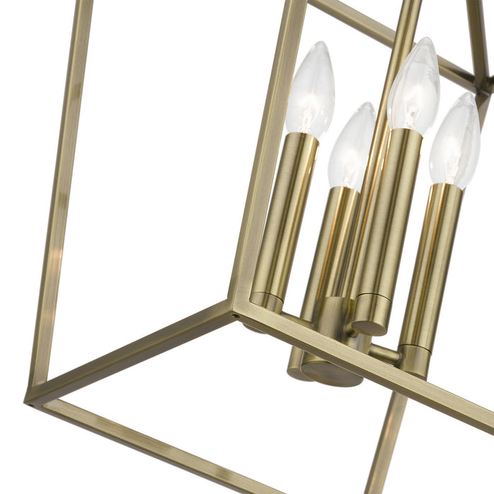 Livex Lighting 49434-01 Four Light Chandelier, Antique Brass