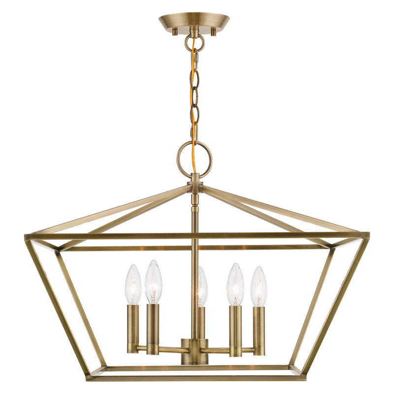 Livex Lighting 49435-01 Five Light Chandelier, Antique Brass