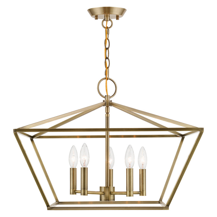 Livex Lighting 49435-01 Five Light Chandelier, Antique Brass