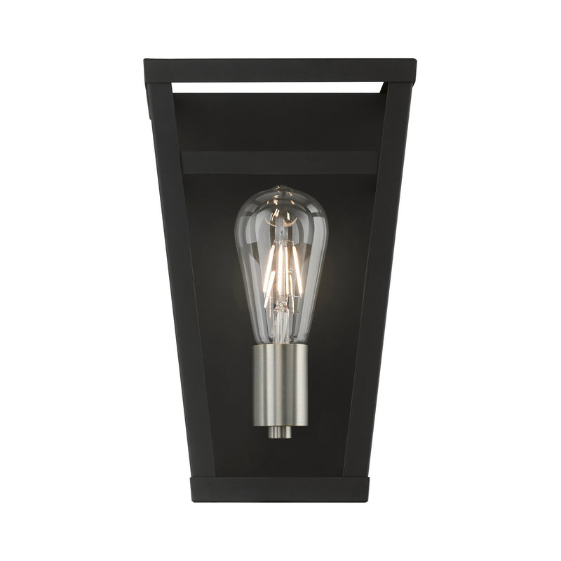 Livex Lighting 49567-04 One Light Wall Sconce, Black w/Brushed Nickel