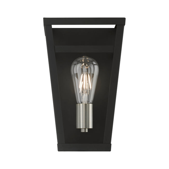 Livex Lighting 49567-04 One Light Wall Sconce, Black w/Brushed Nickel