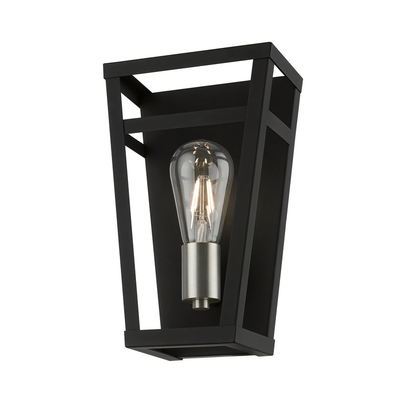 Livex Lighting 49567-04 One Light Wall Sconce, Black w/Brushed Nickel