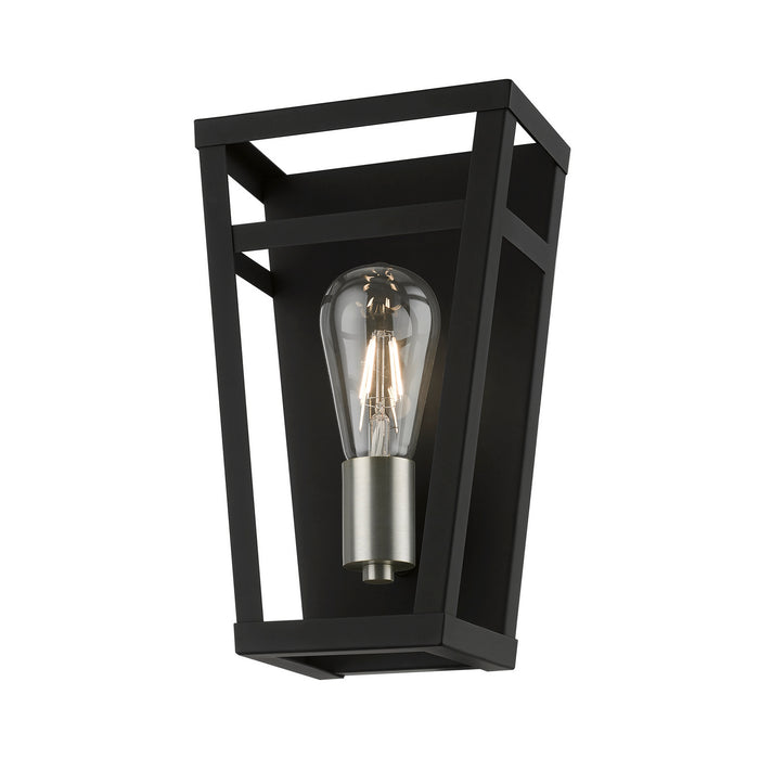 Livex Lighting 49567-04 One Light Wall Sconce, Black w/Brushed Nickel