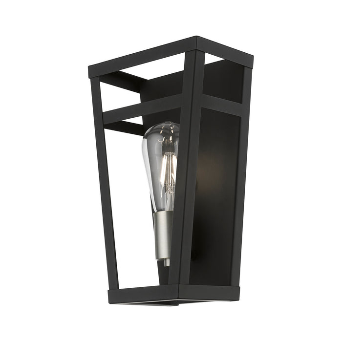 Livex Lighting 49567-04 One Light Wall Sconce, Black w/Brushed Nickel