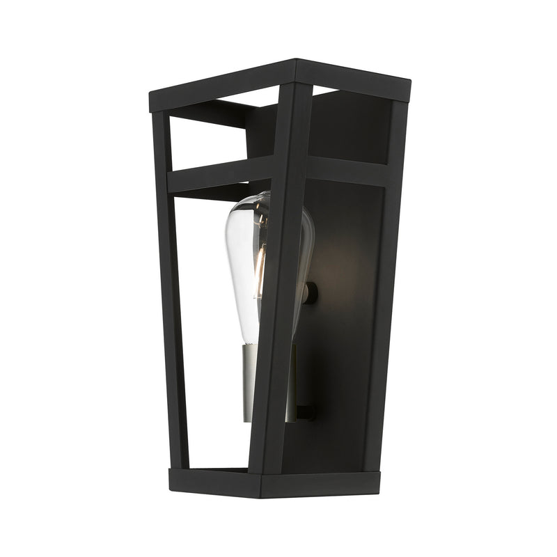 Livex Lighting 49567-04 One Light Wall Sconce, Black w/Brushed Nickel