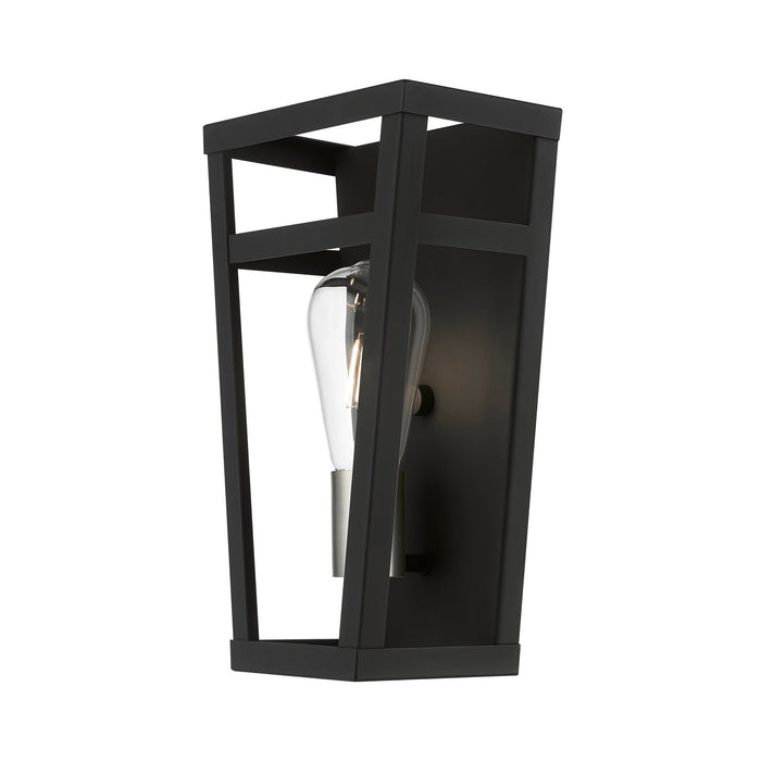 Livex Lighting 49567-04 One Light Wall Sconce, Black w/Brushed Nickel